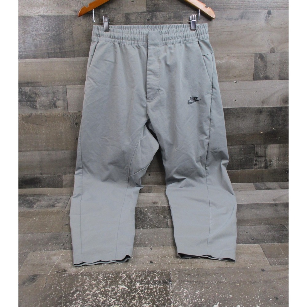 Nike Pants Mens Medium Gray Sportswear Zip Pockets Elastic Waist AR3221-002